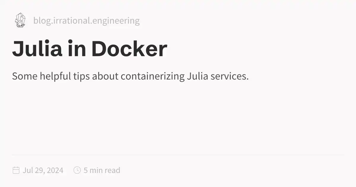 Julia in Docker